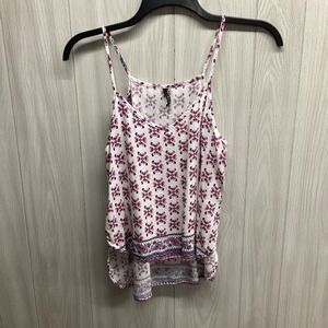 BJEWEL Women's‎ (Size L) Hi Lo Camisole Tank Top 100% Rayon Geometric Pattern